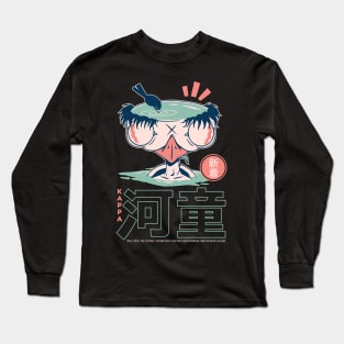 Funny Retro 90s Japanese Kawaii Kappa Yokai Long Sleeve T-Shirt